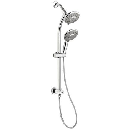 BELANGER Belanger SYM001CP Slide Bar Mounted Hand & Fixed Shower Head Kit; Polished Chrome SYM001CP